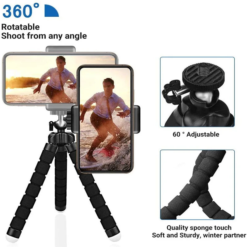 Flexible Octopus Phone Tripod + Wireless Remote