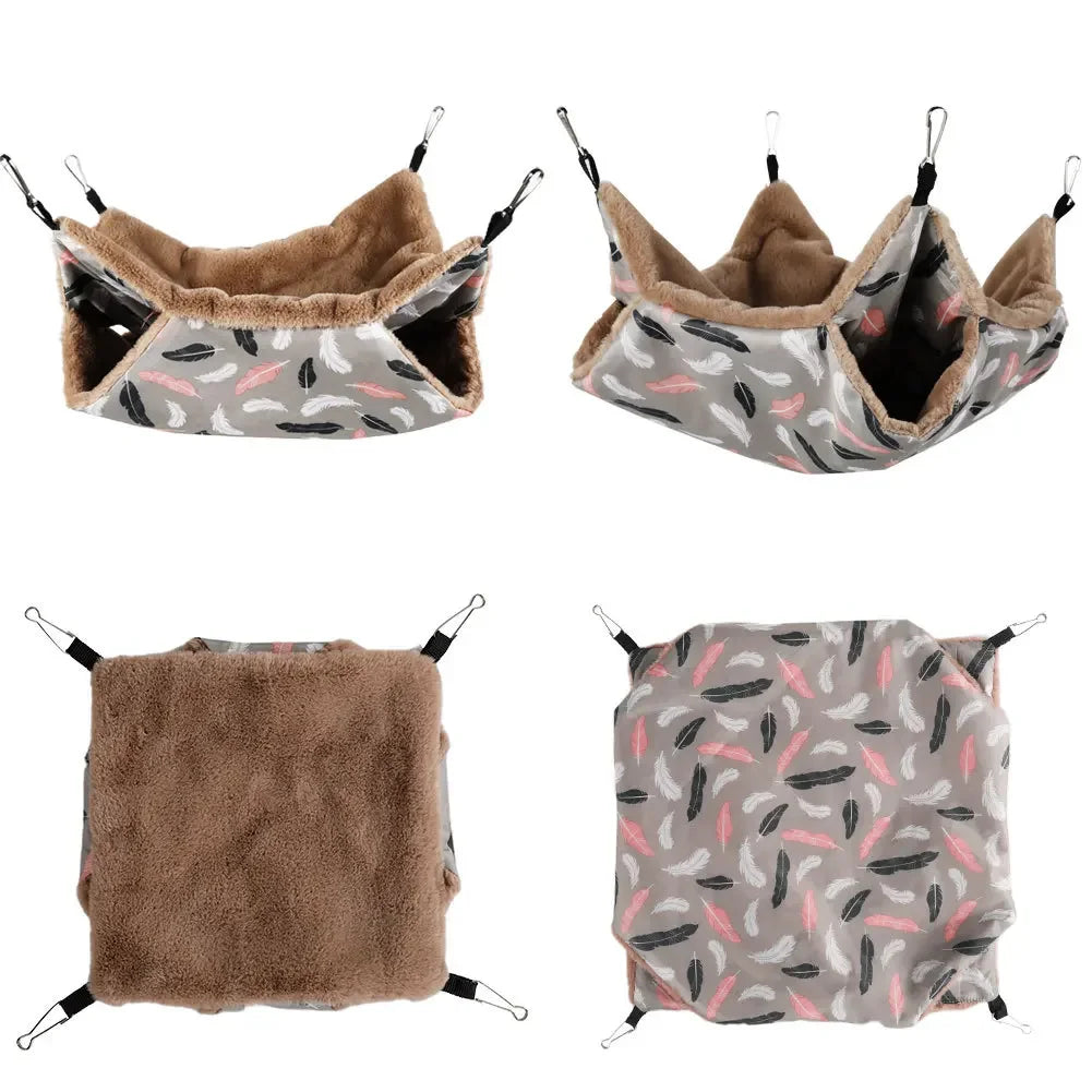 Winter Warm Hamster Hammock Guinea Pig Hanging Beds House for Small Animal Cage Rat Squirrel Chinchillas Nests Pets Supplies
