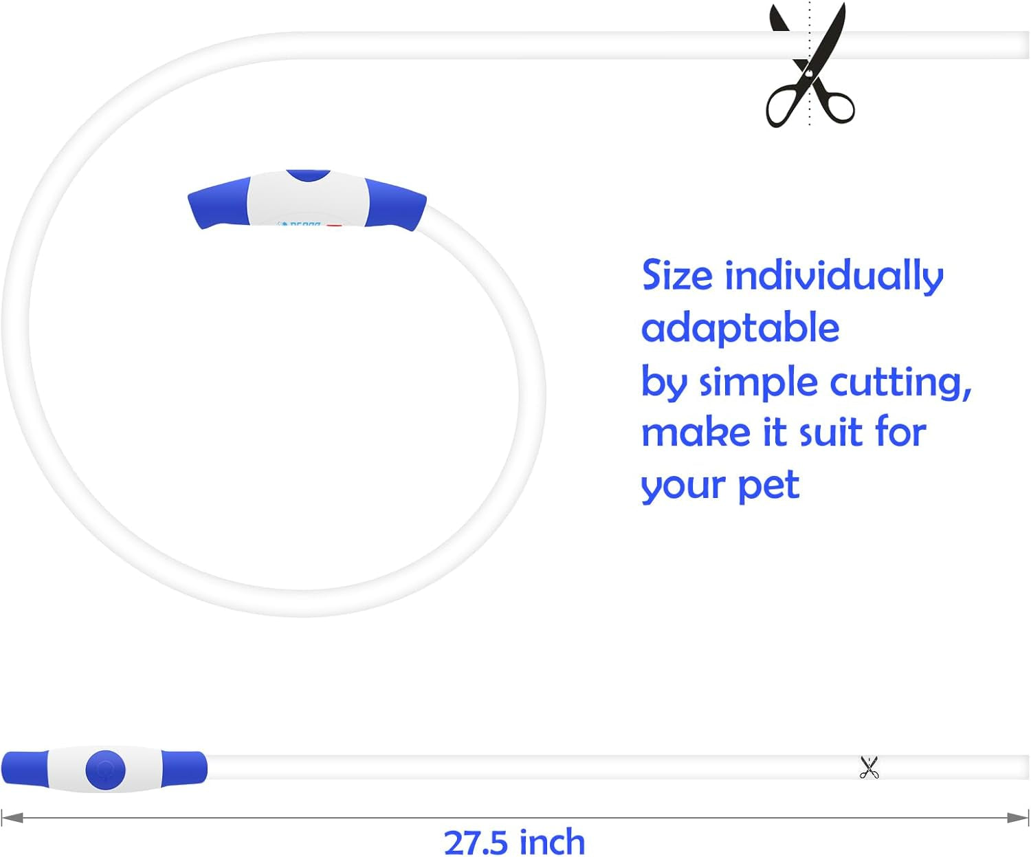 Light up Dog Collar, USB Rechargeable Flash Dog Necklace Light, Pet Safety Collar Makes Your Beloved Dogs Be Seen at Night for Small Medium Large Dogs
